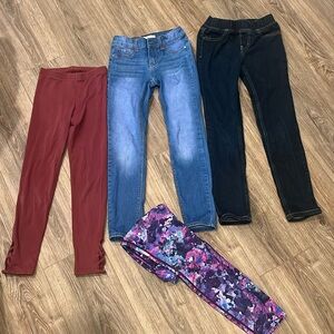 Girl size 8 leggings and jeans bundle